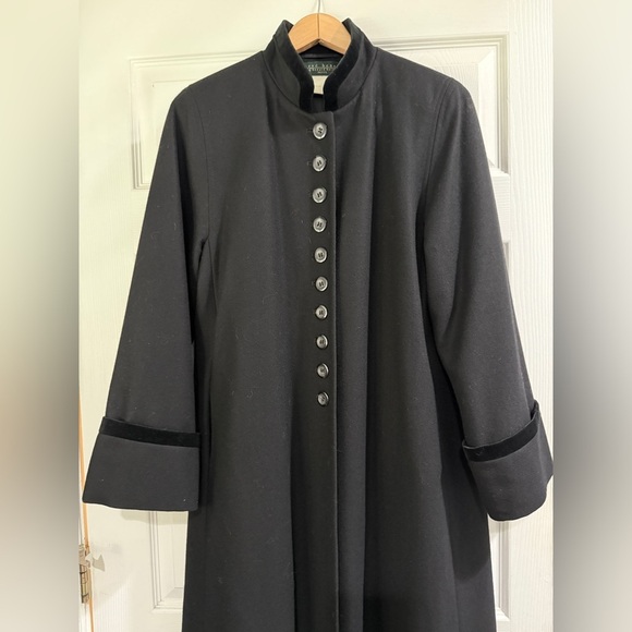 Harve Benard Classic Black Coat Velvet Trim Victorian Titanic Rose Dewitt - Picture 2 of 6